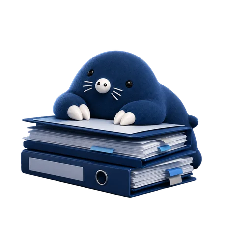 Polymole mascot on files exploring holder context